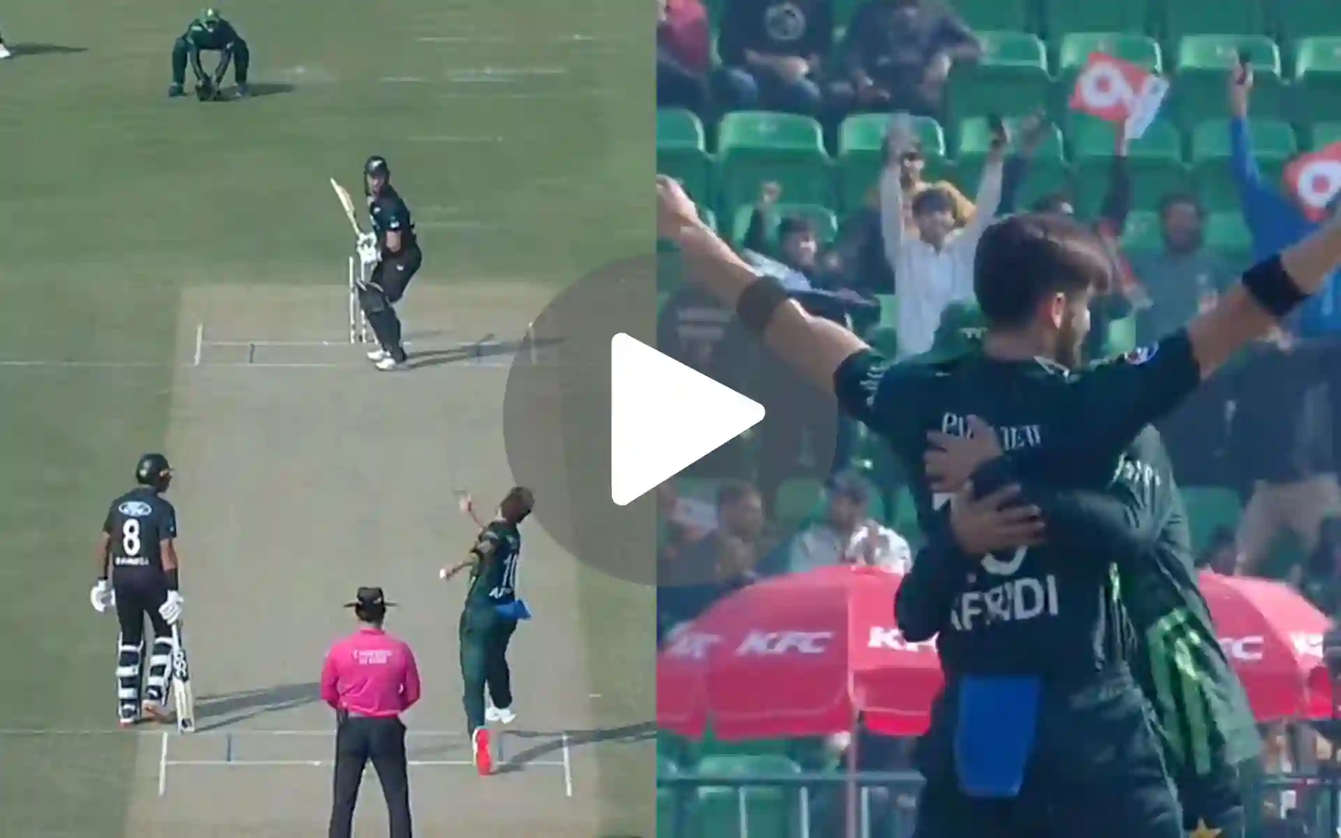 [Watch] Shaheen Afridi Hugs Fakhar Zaman After Rizwan's Diving Catch To Draw First Blood